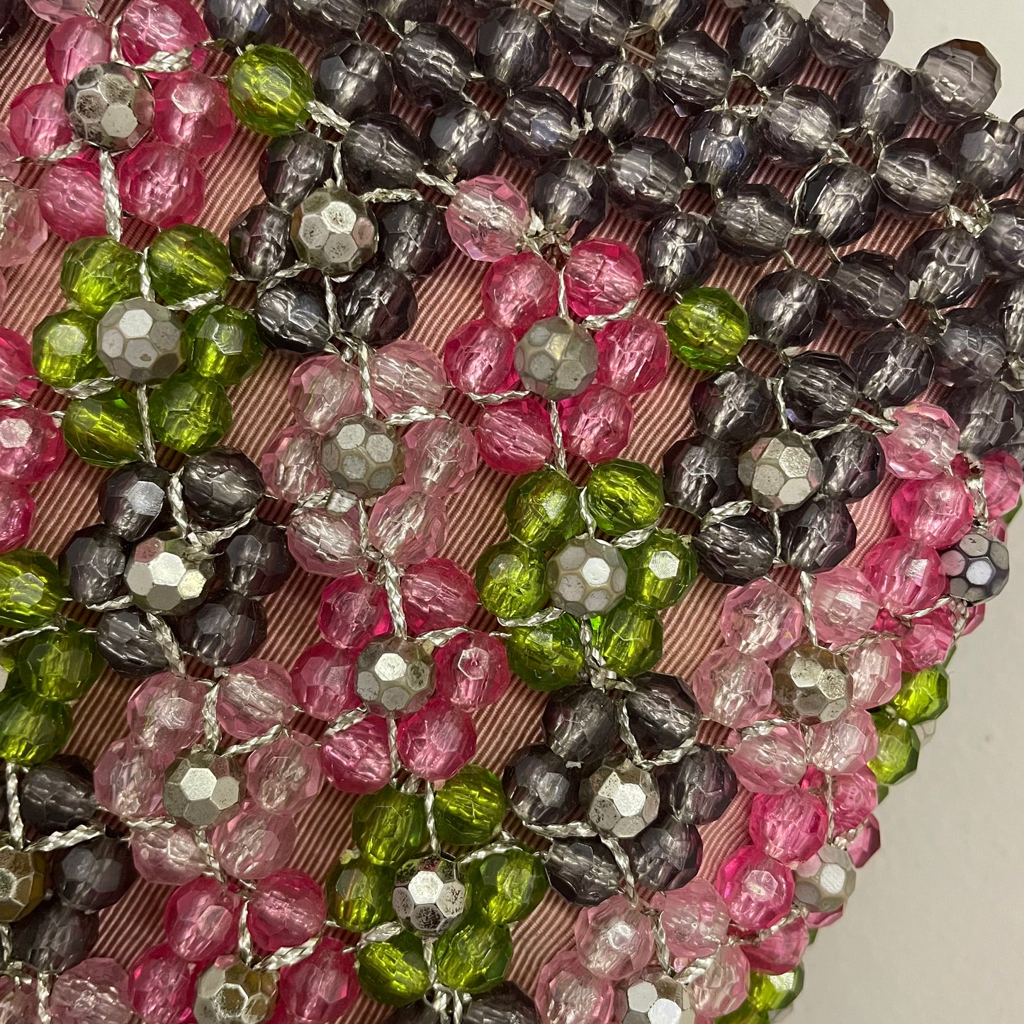 dettaglio Borsa a mano Vintage Unsigned con perline