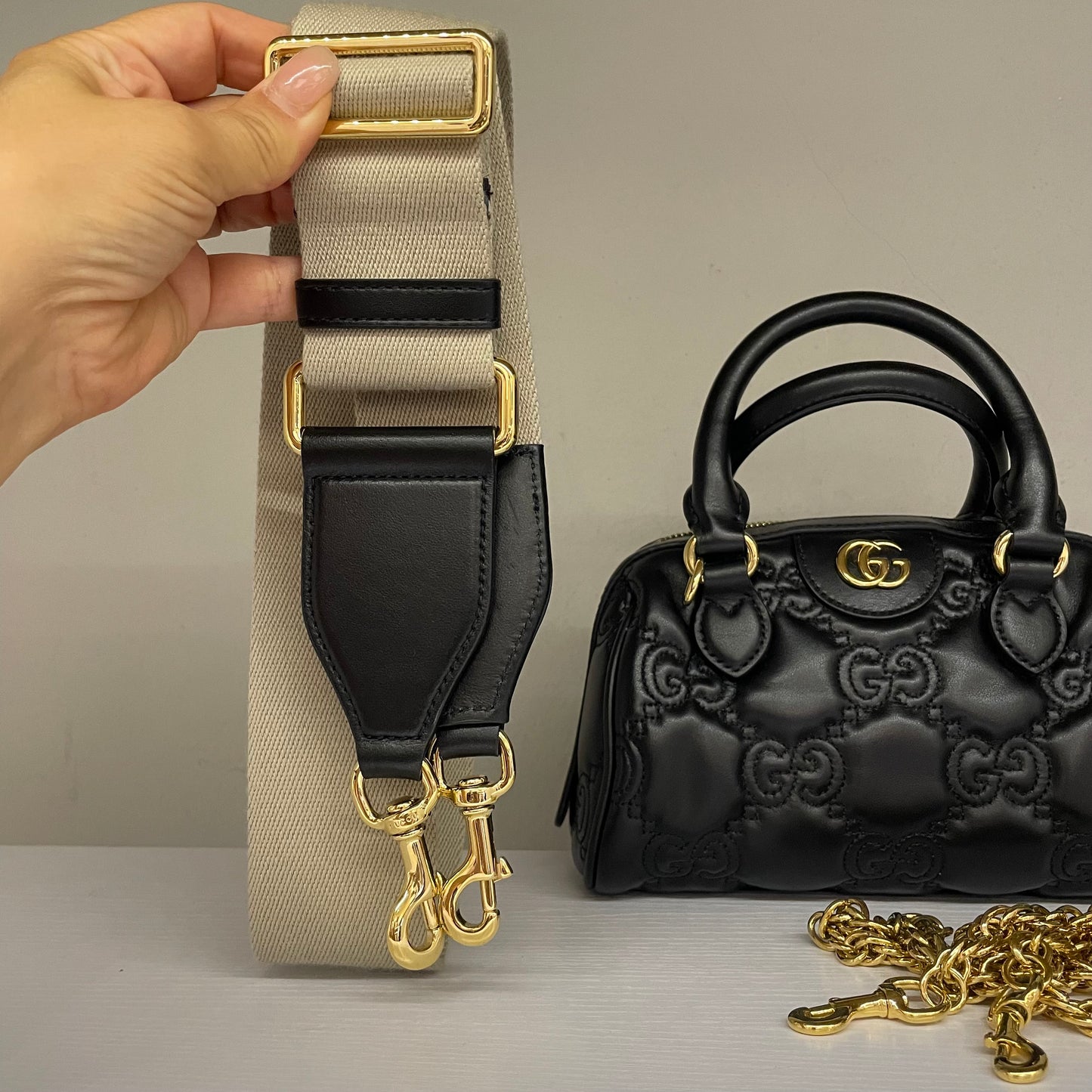 Bauletto GUCCI GG matelassé nero